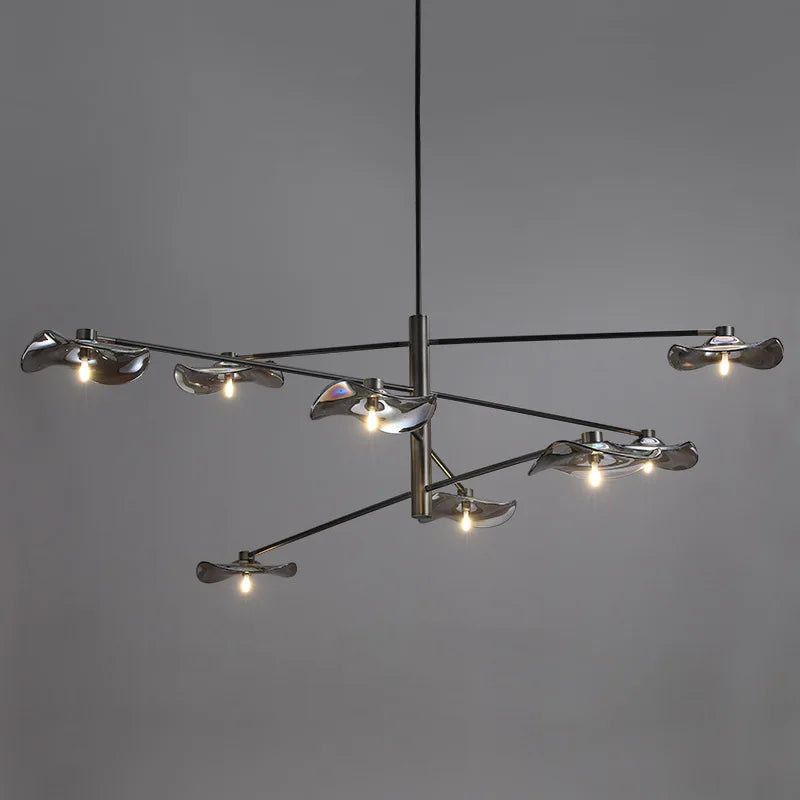 lustre en verre suspension métal ampoule g4 hauteur ajustable - vue 5 sur 18