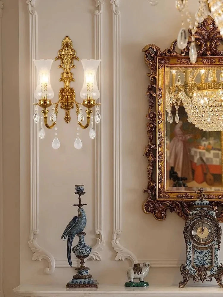 applique murale de luxe en cuivre classique français nordique antique