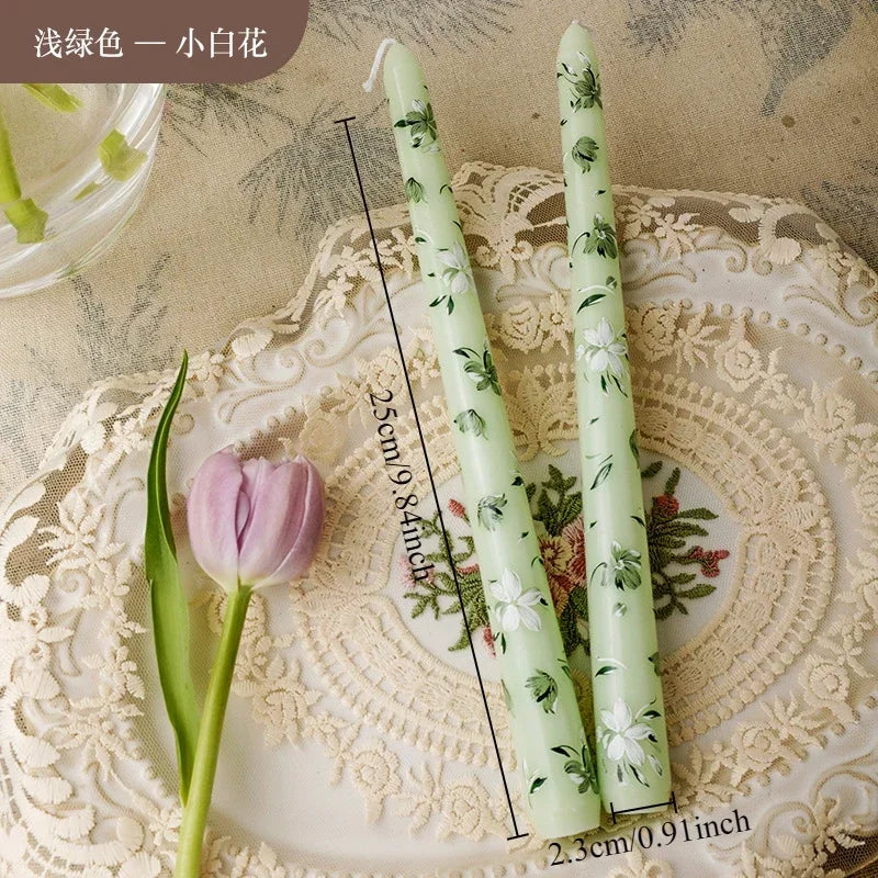 hand printed pole candles for wedding minimalist decoration