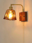 Japanese vintage wooden wall light minimalist LED lamp