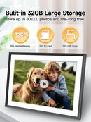 Frameo 10.1 Inch WiFi Digital Picture Frame，1280 * 800IPS HD Cloud Smart Digital Photo Frame,32GB Storage, Wall Mountable, Auto-