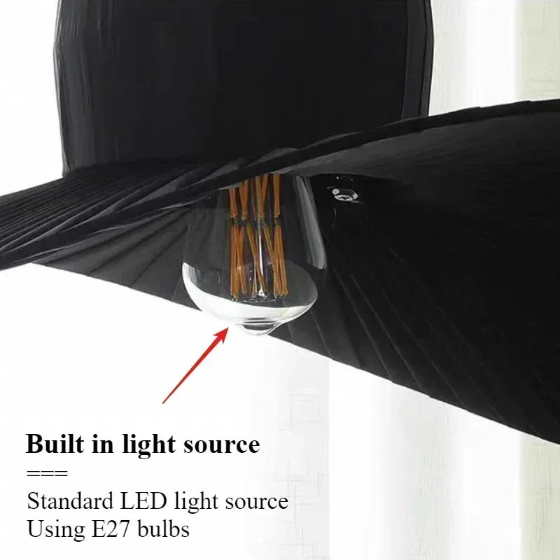 lustre en chapeau de paille nordique pour décoration intérieure - vue 6 sur 8