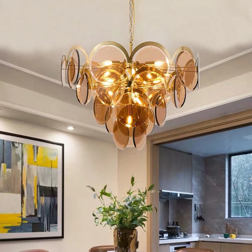 plafonnier nordique moderne en verre fumé style intérieur à la mode - vue 5 sur 10