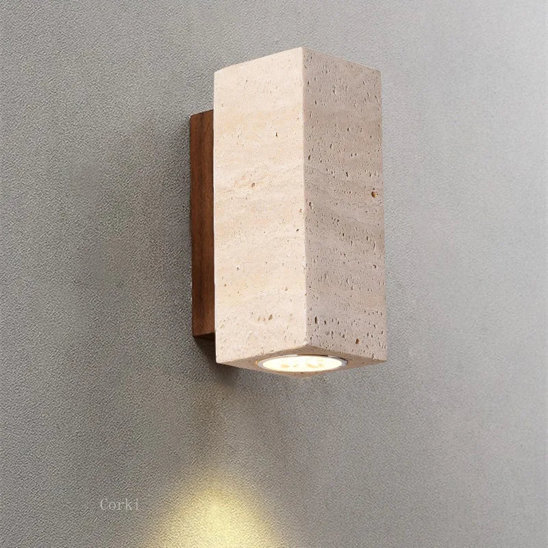 applique murale led wabi sabi en travertin décoratif d'intérieur - vue 3 sur 10