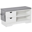 HOMCOM bench shoe rack with seat and 2 drawers 80.5x30.5x43.5 cm white and gray