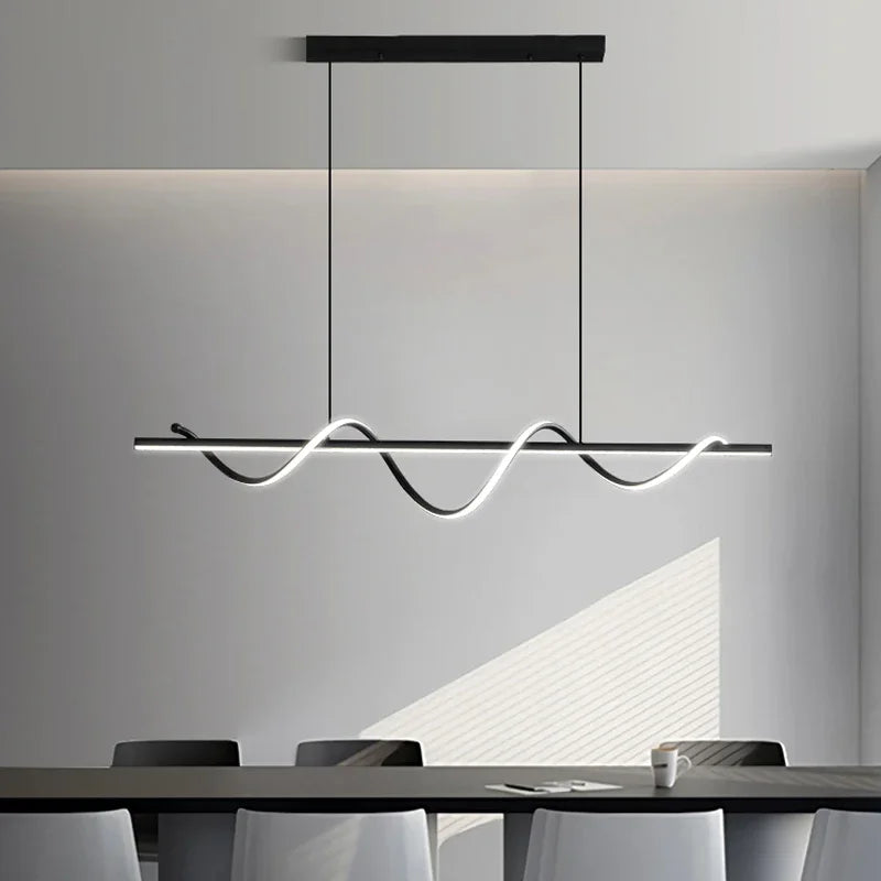 suspension moderne avec lumières led réglables design élégant décor intérieur - vue 7 sur 14