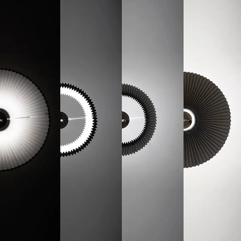 lustre moderne en tissu plissé design créatif nordique - vue 7 sur 8