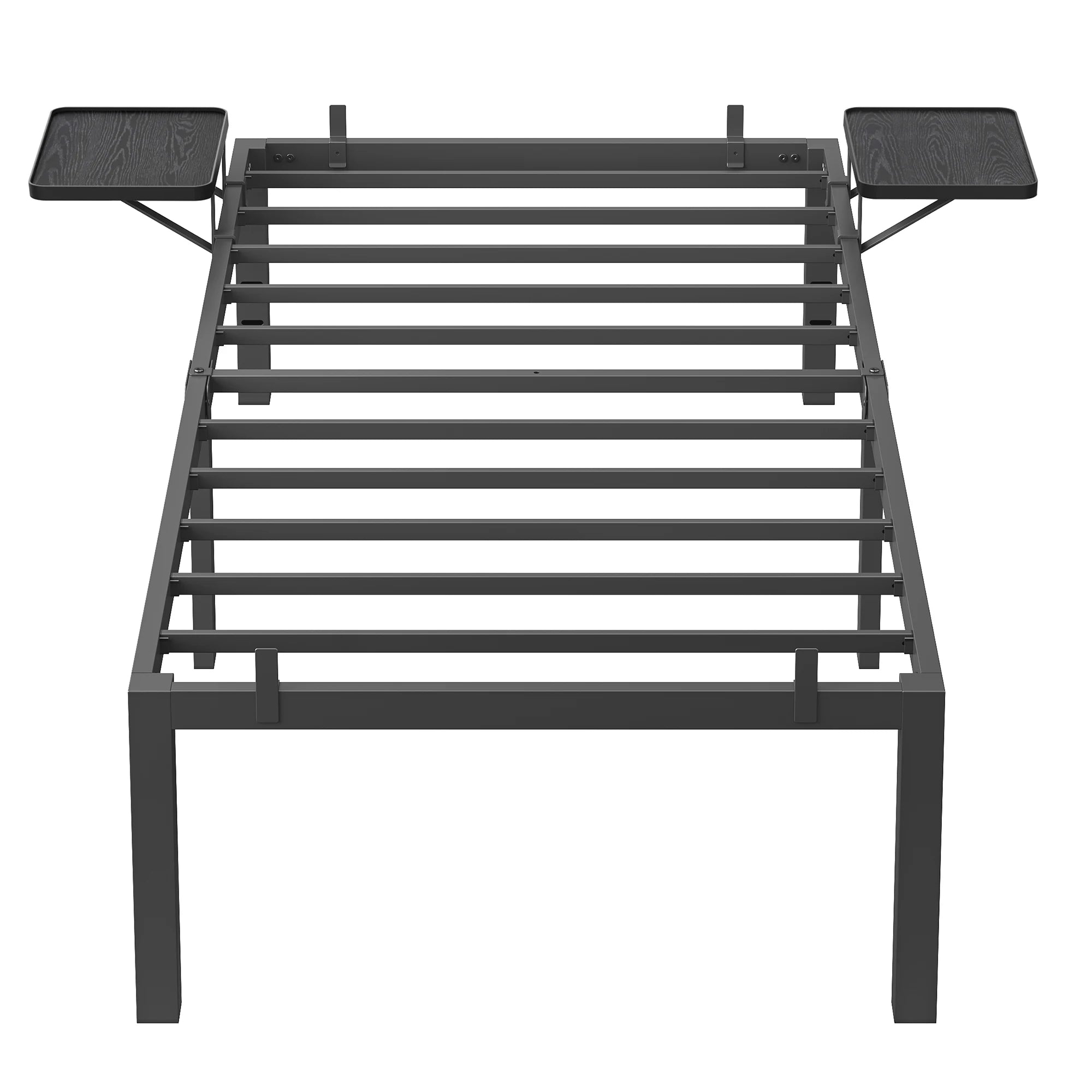 VASAGLE Single Bed Frame, Metal Bed Frame, with Bedside Shelves, Guest Bed Frame, for 90 x 190 cm Mattresses, Easy Assembly - vue 6 sur 7