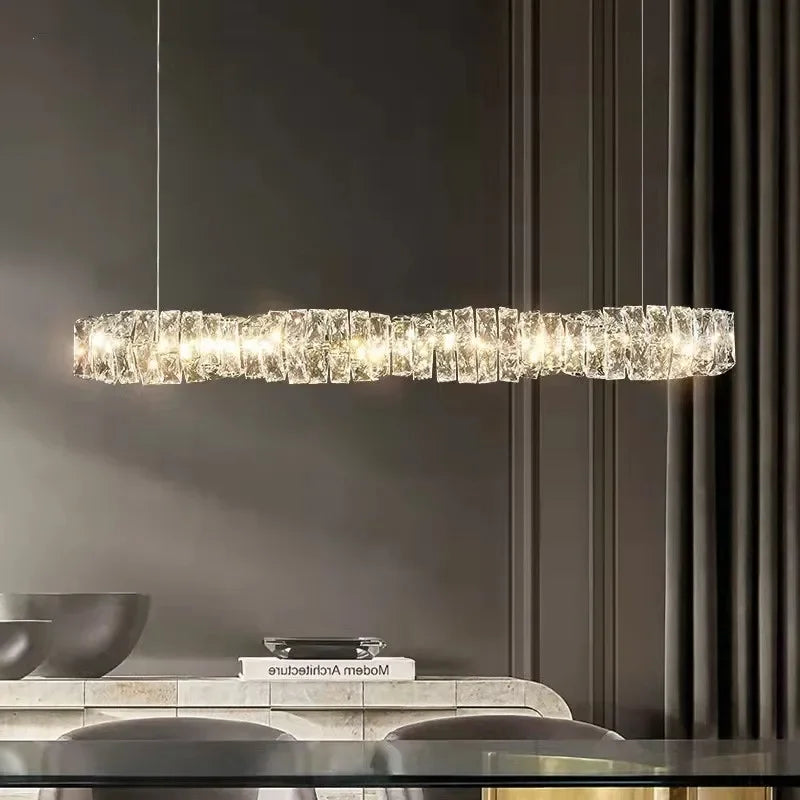 lustre cristal moderne avec télécommande dimmable pour restaurant - vue 4 sur 22
