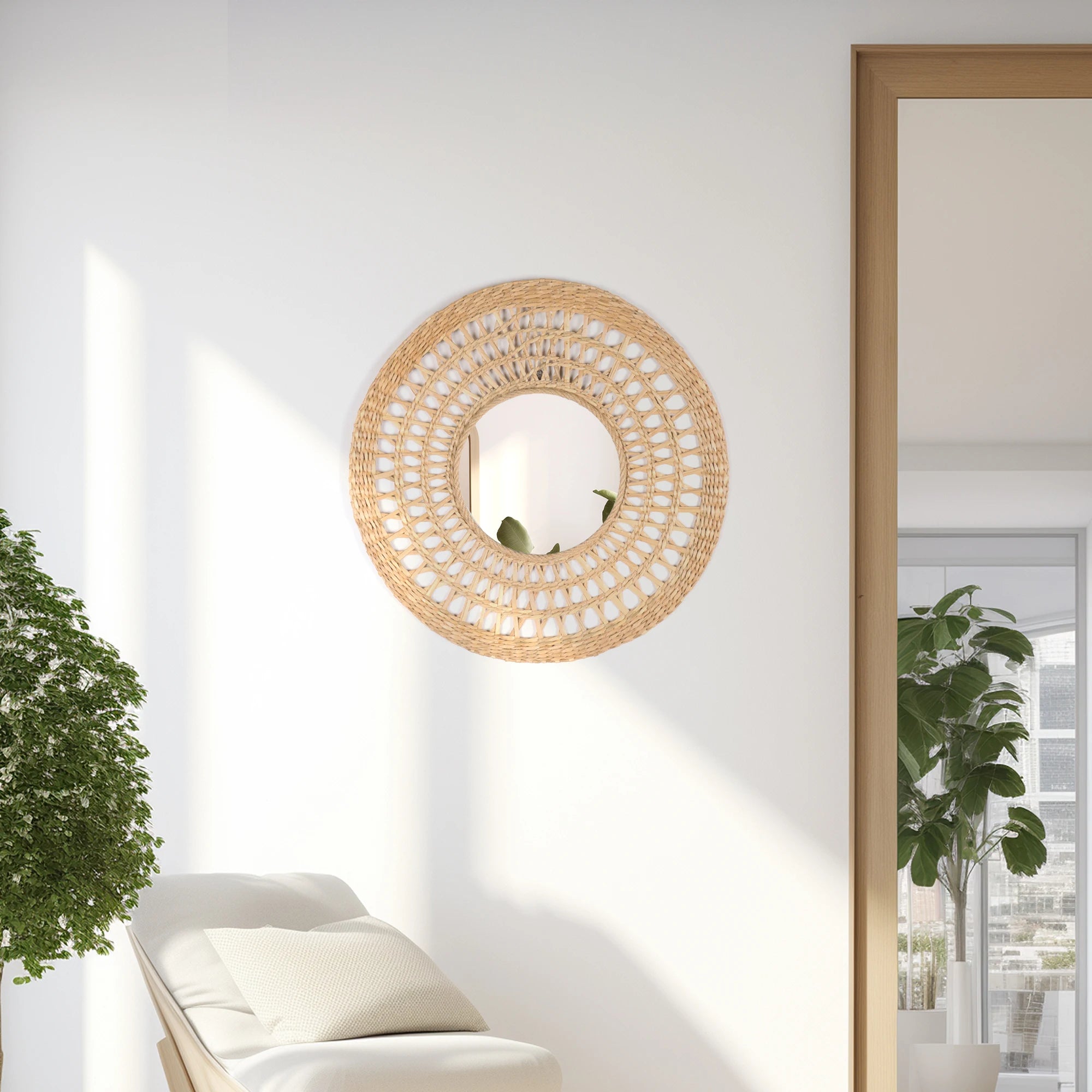 miroir décoratif mural circulaire de style européen créatif et luxueux - vue 4 sur 7