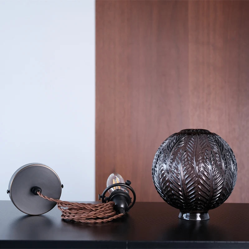 lustre nordique loft boule de verre led décoration de luxe - vue 5 sur 10