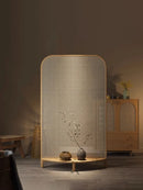solid wood rattan screen, living room, retro entryway, shelf, partition, homestay, mobile seat screen