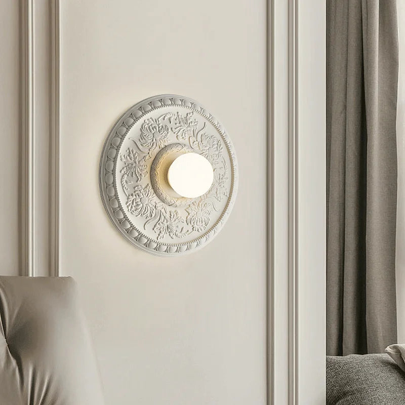 applique murale rétro haute gamme avec abat-jour en verre blanc - vue 5 sur 8