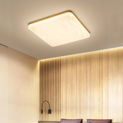 plafonnier led carré moderne simple en bois pour intérieur - vue 4 sur 11