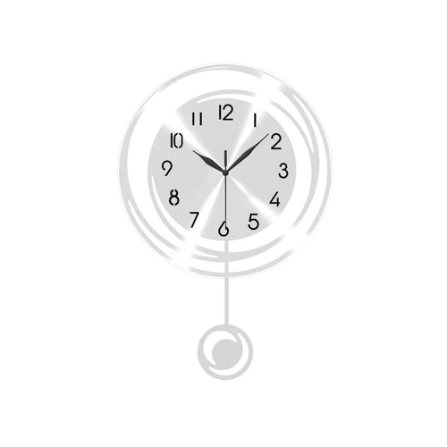 Circular hollow swinging wall clock with Arabic numeral scale clock, living room, bedroom, office, home decoration clock - vue 9 sur 9