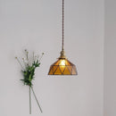 suspension design nordique vintage en laiton et verre