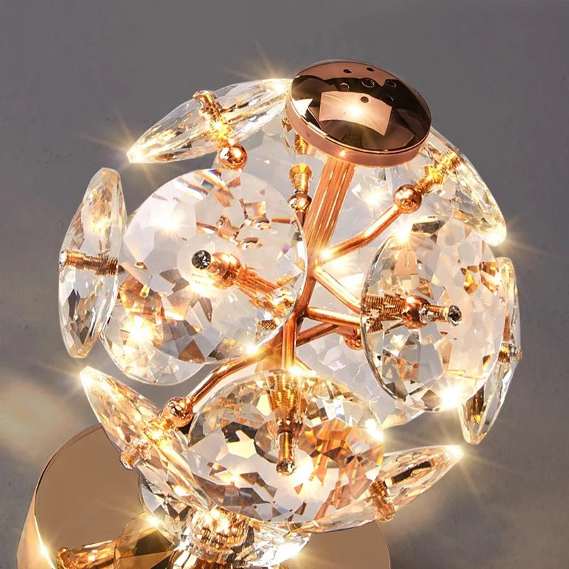 lampe de chevet suspendue cristal lumière gradation télécommande - vue 4 sur 8