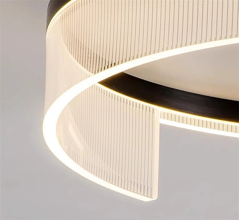 plafonnier led moderne rond en métal et acrylique pour intérieur - vue 6 sur 13