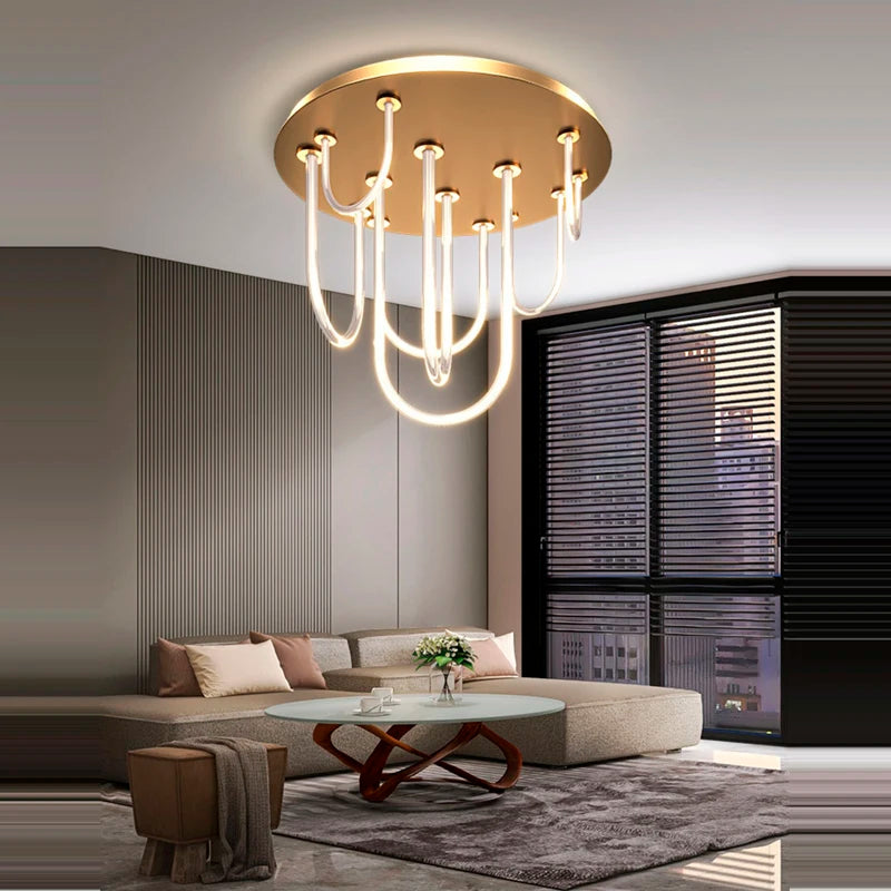 lustre led dimmable postmoderne ceinture magique 2022 nouvelle tendance - vue 5 sur 11