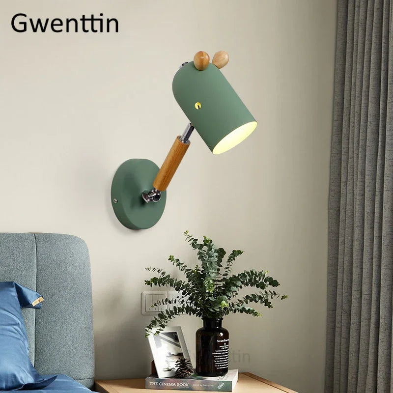 applique murale nordique en bois et fer pour enfants - vue 4 sur 9