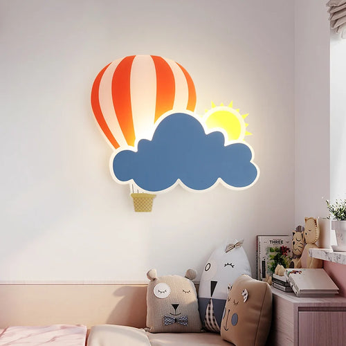 applique murale led nuage de ballons à air chaud pour enfants