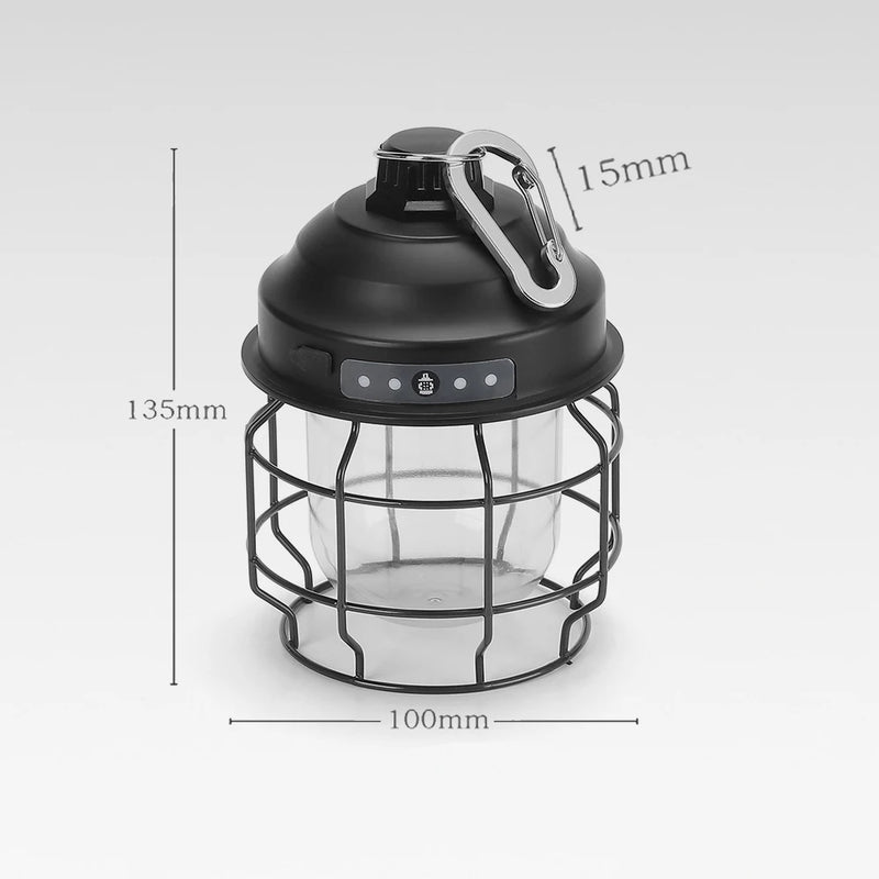 lanterne rétro rechargeable à LED pour jardin extérieur vintage