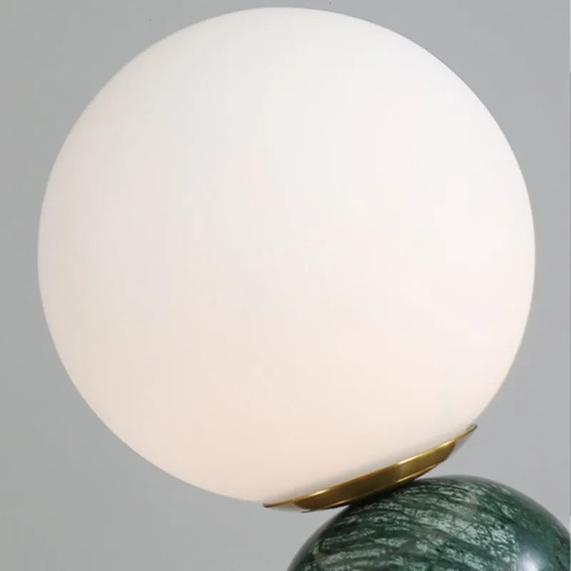 lampe de table en marbre et verre design contemporain - vue 7 sur 9