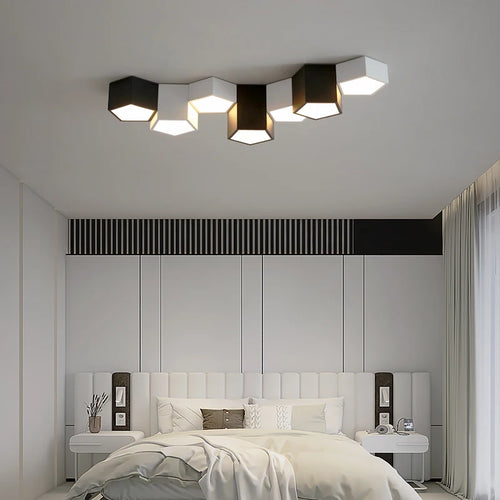 Lustre Lumières Géométrique Simple Moderne Luminaire Décor - vue 2 sur 15