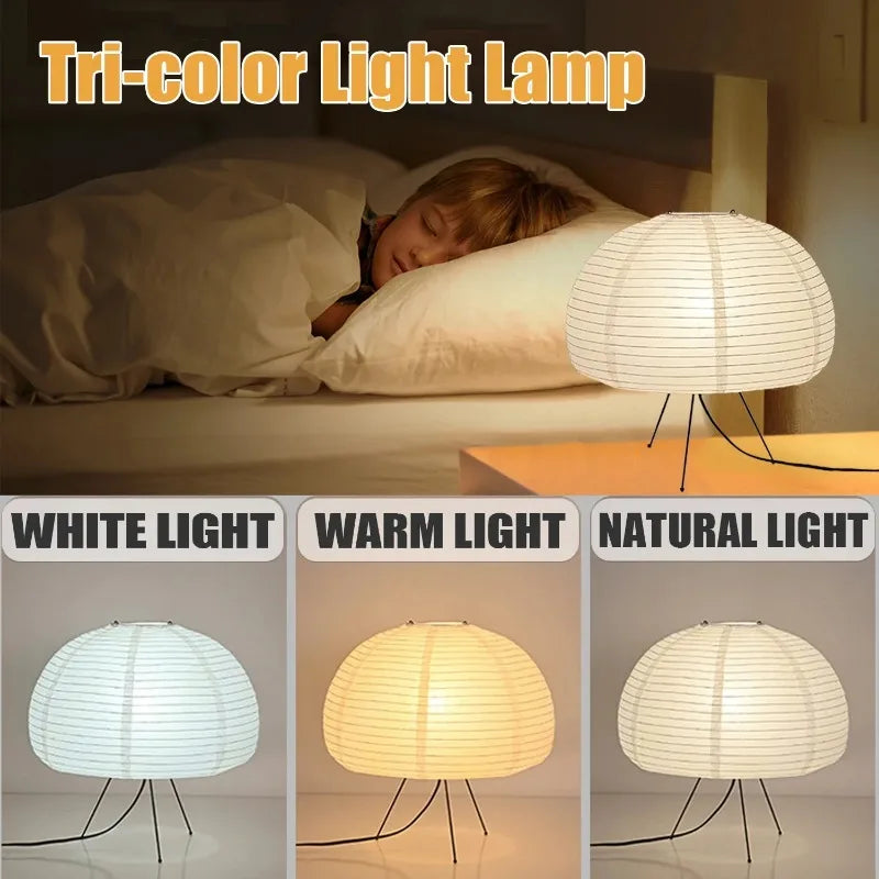 lampe de chevet wabi sabi en papier de riz rétro créative décorative - vue 5 sur 9
