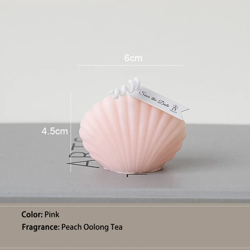 bougies parfumées coquillage en cire de soja naturelle décoratives - vue 8 sur 12