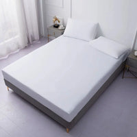 White Solid color Waterproof Polyester Bed Fitted Sheet Mattress Cover Sabana,(no pillowcas)90/120/150/160/180/200/220,7 size