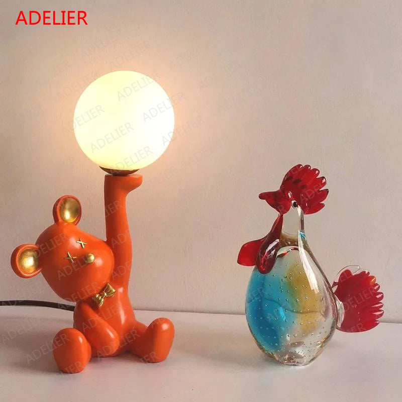 lampe de bureau 3d dessin animé ours pour enfants cadeau d'anniversaire