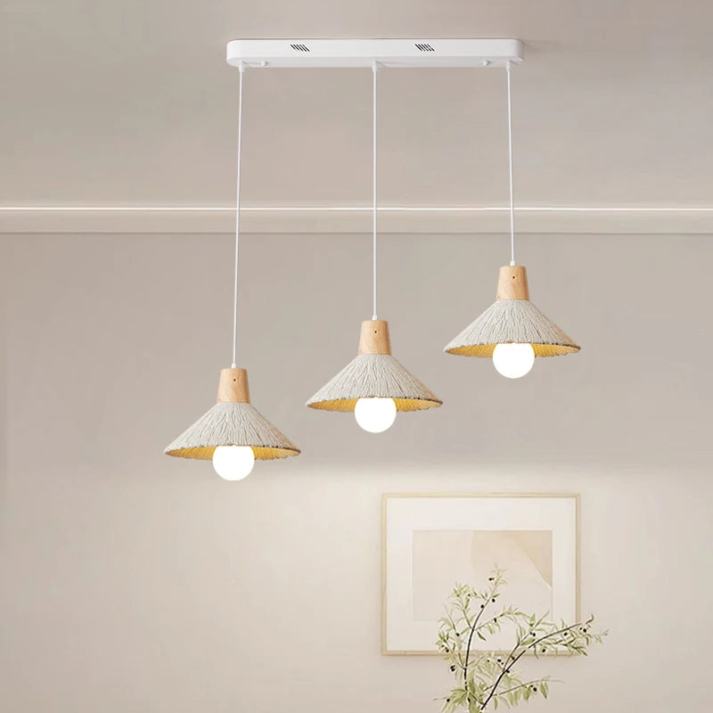 lustre nordique pastoral multi-têtes lampes décoratives simples - vue 3 sur 9
