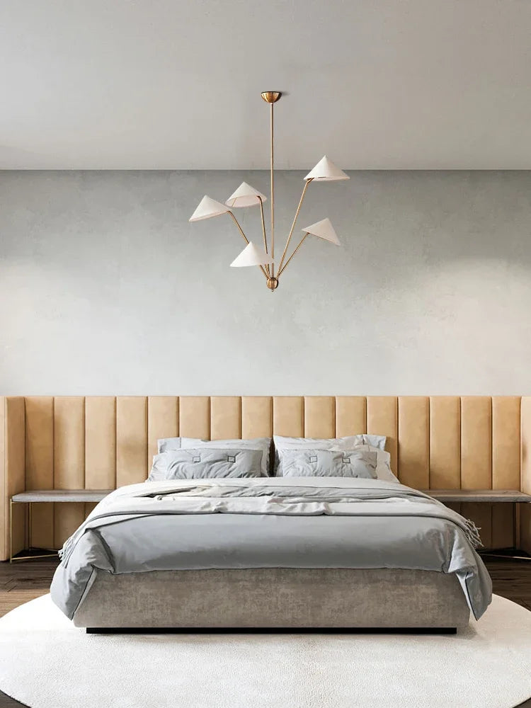 Wabi-sabi plafond suspension lampe japon tissu suspendu Lustre salon chez l'habitant lumière LED cuisine île Lustre chambre décor - vue 6 sur 7