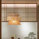 Suspension Sabi Wabi style chinois en rotin cannage