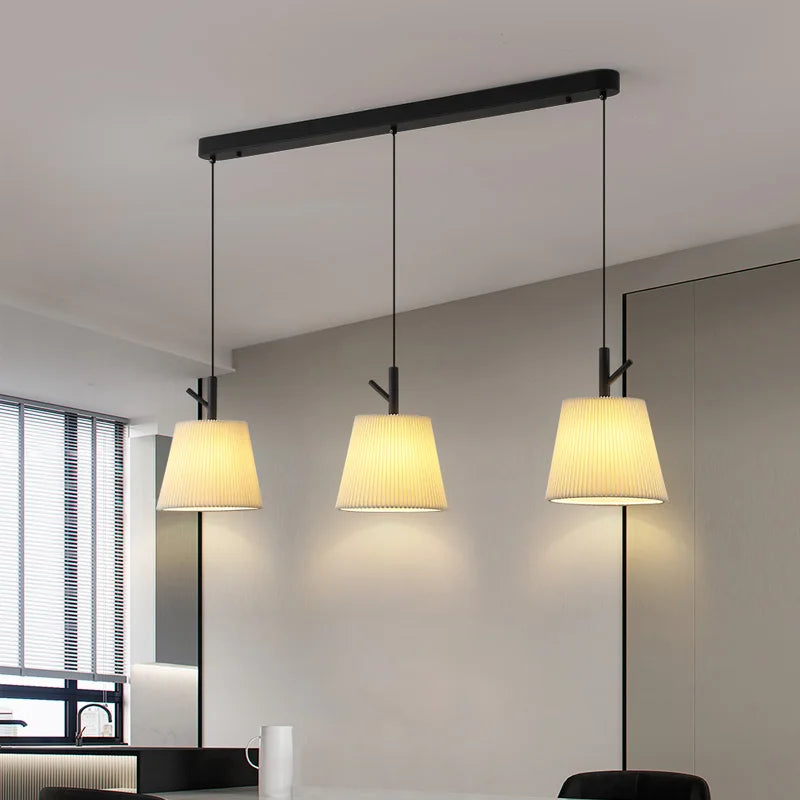 lustre en tissu plissé pour décoration intérieure moderne - vue 2 sur 8
