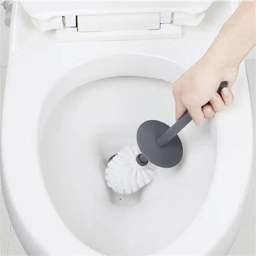 brosse de toilette moderne avec couvercle design élégant accessoires de nettoyage - vue 5 sur 9
