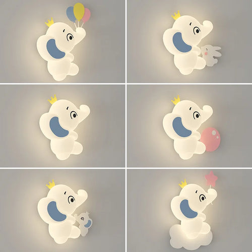 applique murale moderne éléphant pour enfant lumière douce