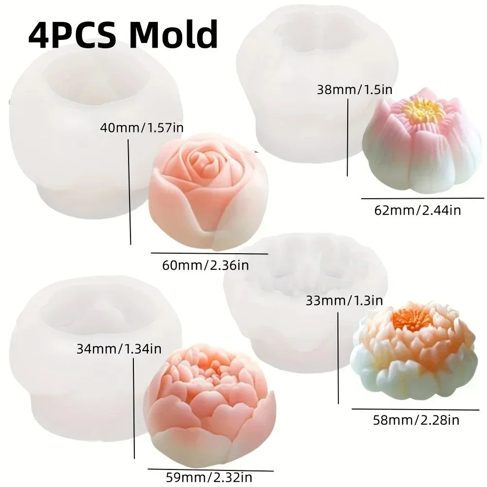 nouveau moule silicone bouquet roses chrysanthème pivoine cadeau saint valentin - vue 13 sur 18