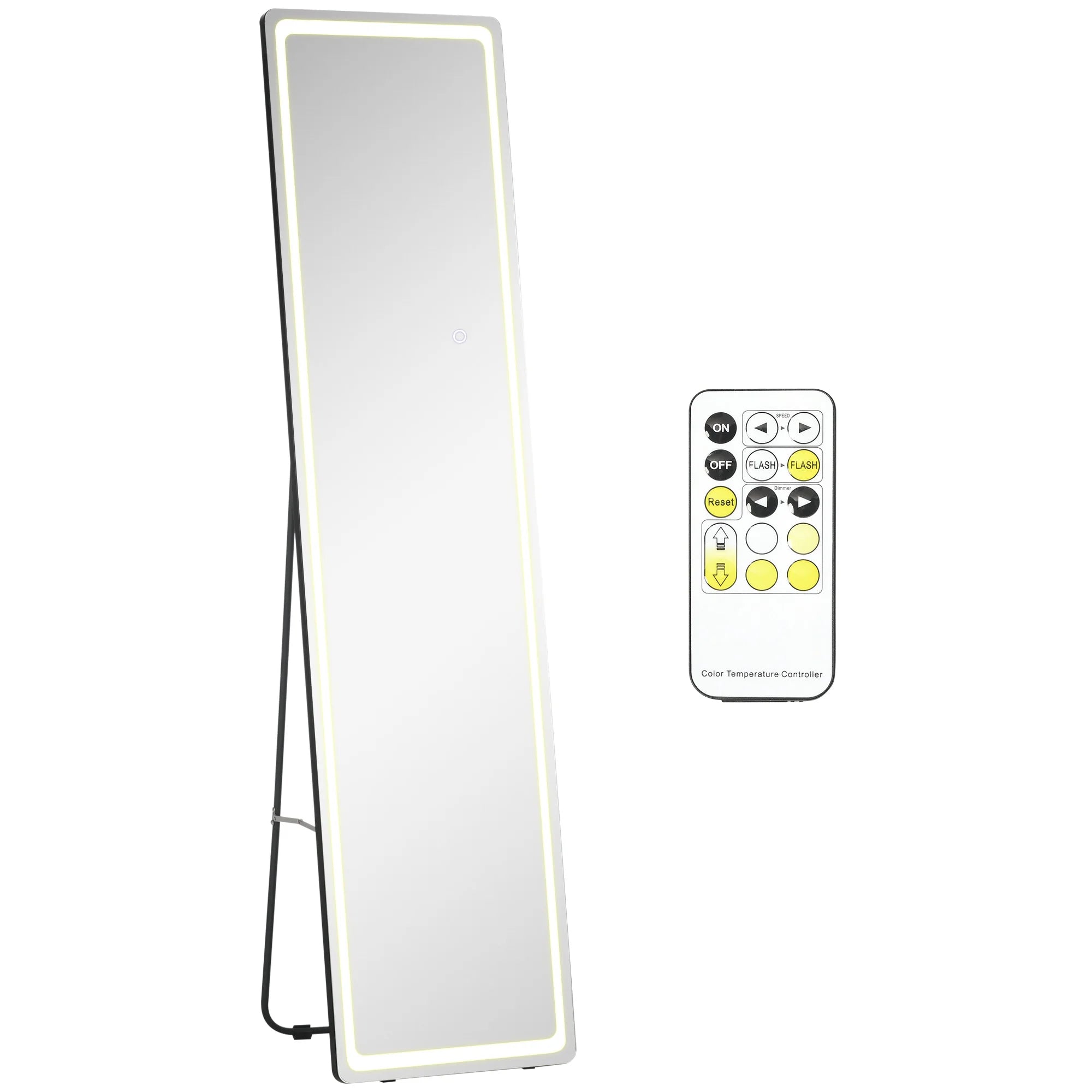 HOMCOM wall mirror full body standing mirror with LED lights 40x37x157.5 cm