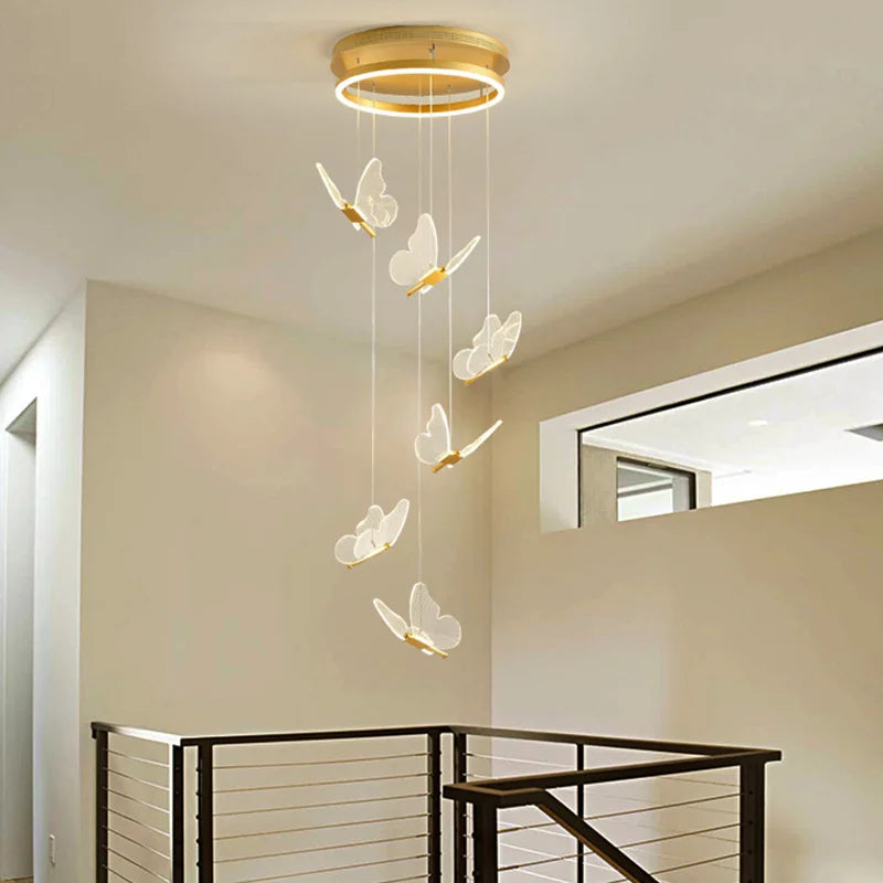 Suspension LED papillon au design nordique 90/220V - vue 6 sur 9