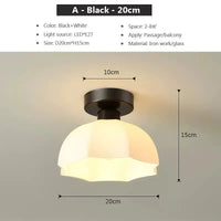 Plafonnier LED en céramique et verre crème