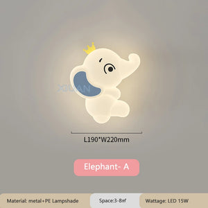 Creative elephant-shaped wall light for indoor lighting