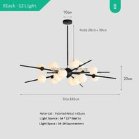 suspension LED design moderne en forme de boule de verre