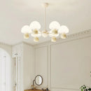 lustre moderne en verre avec luminaires réglables en métal