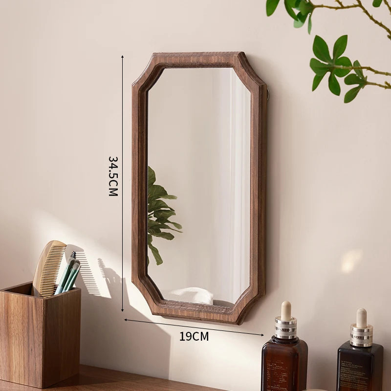miroir vintage en bois massif pour maquillage étanche et antirouille - vue 11 sur 15