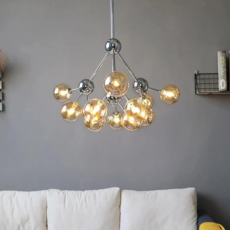 lustre nordique à têtes multiples pour décoration intérieure - vue 4 sur 12