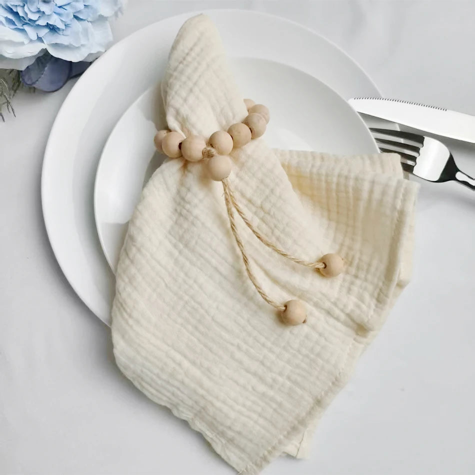 Serviette de table coton style coréen lot dix - vue 3 sur 4