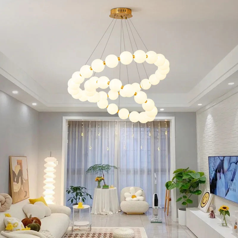suspension en laiton design nordique led réglable - vue 4 sur 12