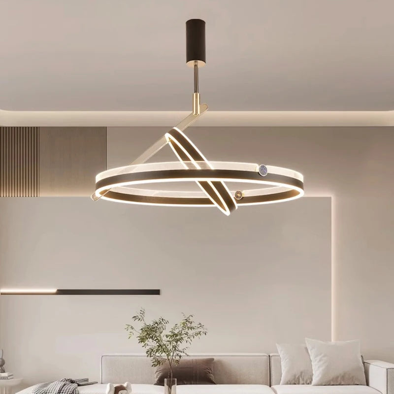 lustre led moderne suspension éclairage intérieur décoratif - vue 4 sur 7